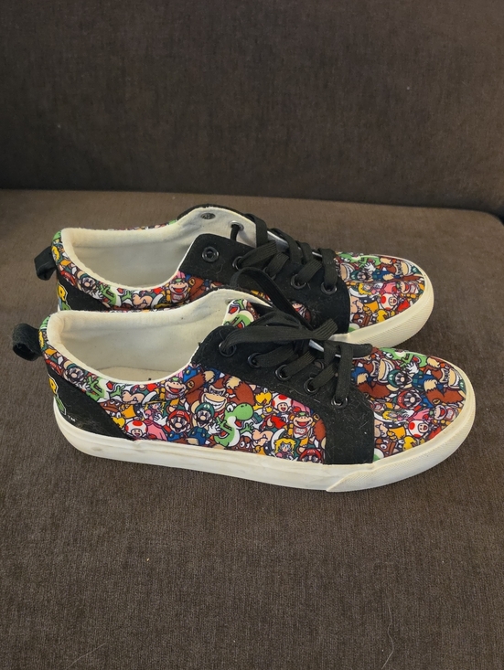 Nintendo Shoes - Nintendo Ground Up Mario Canvas Sneakers with Black Accents
